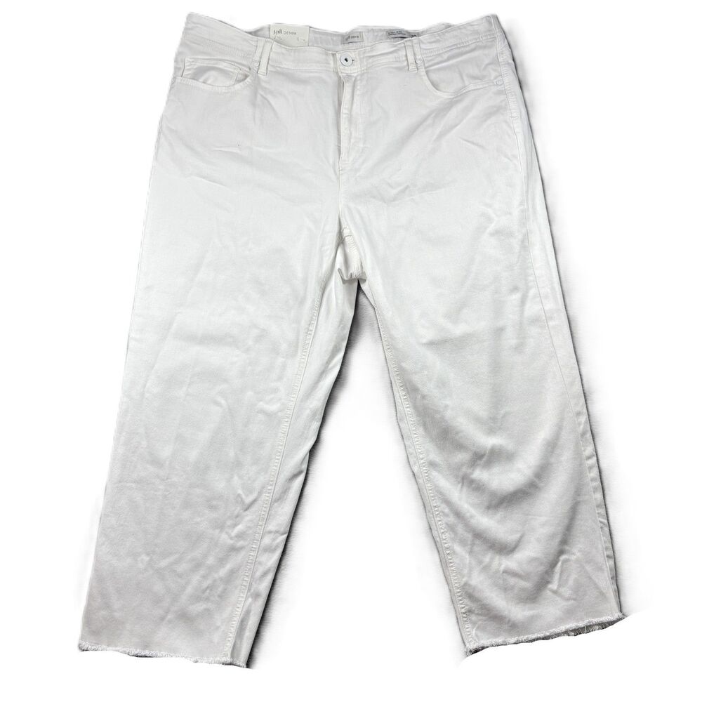 J Jill New Straight Leg Crop Jeans Stretch Coastal Casual White Size 20 L219